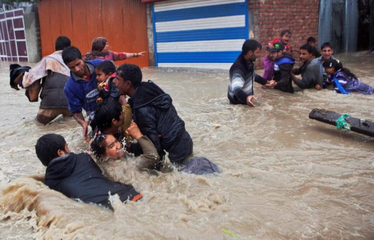 Lluvias en Cachemira. AP DAR YASIN