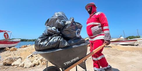Veolia realizó limpieza de manglares en Barú y sacó toneladas de residuos