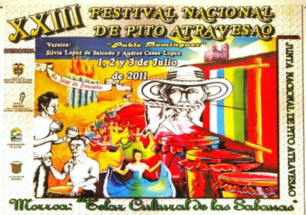 Afiche promocional del Festival Nacional de Pito Atravesao. ARCHIVO