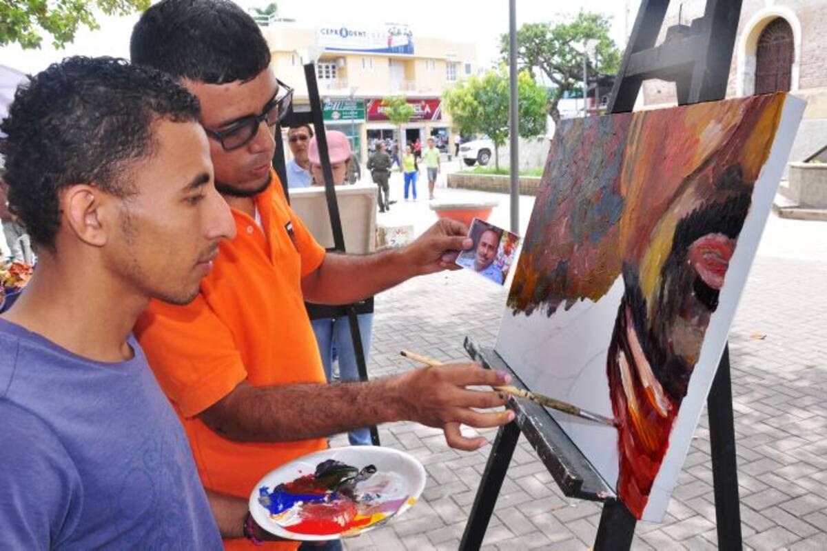 “El Chico” como cariñosamente lo conocen fue plasmado en la pintura con la técnica acrílico sobre lienzo. Cortesía.