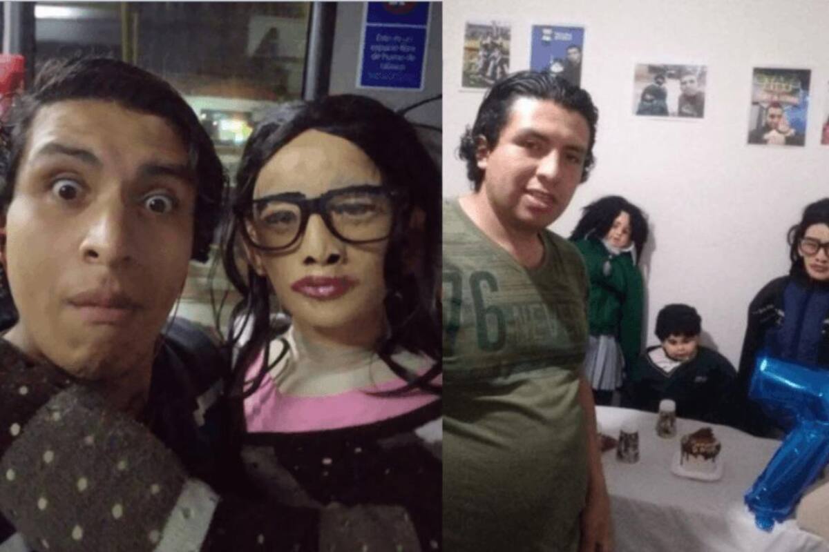 Hombre en Bogotá vive con una mujer de trapo y espera su tercer hijo