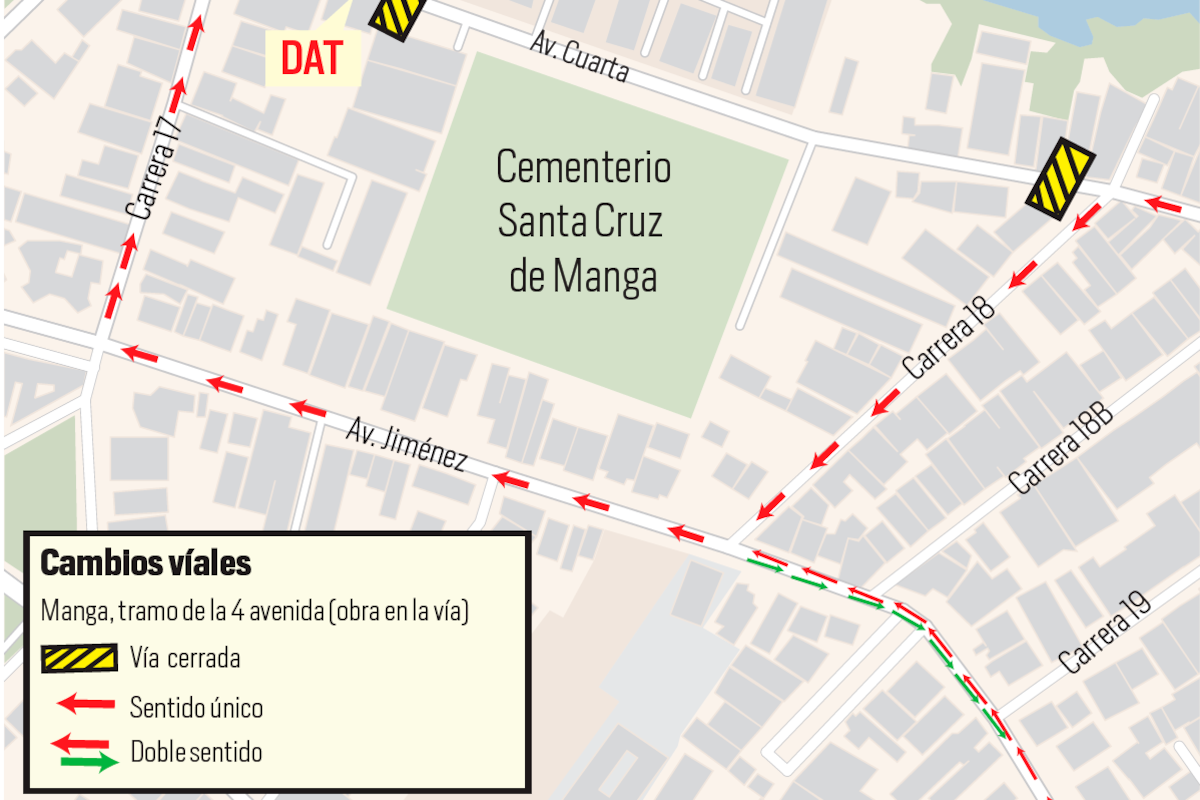 Cambios viales en Manga por trabajos de Acuacar