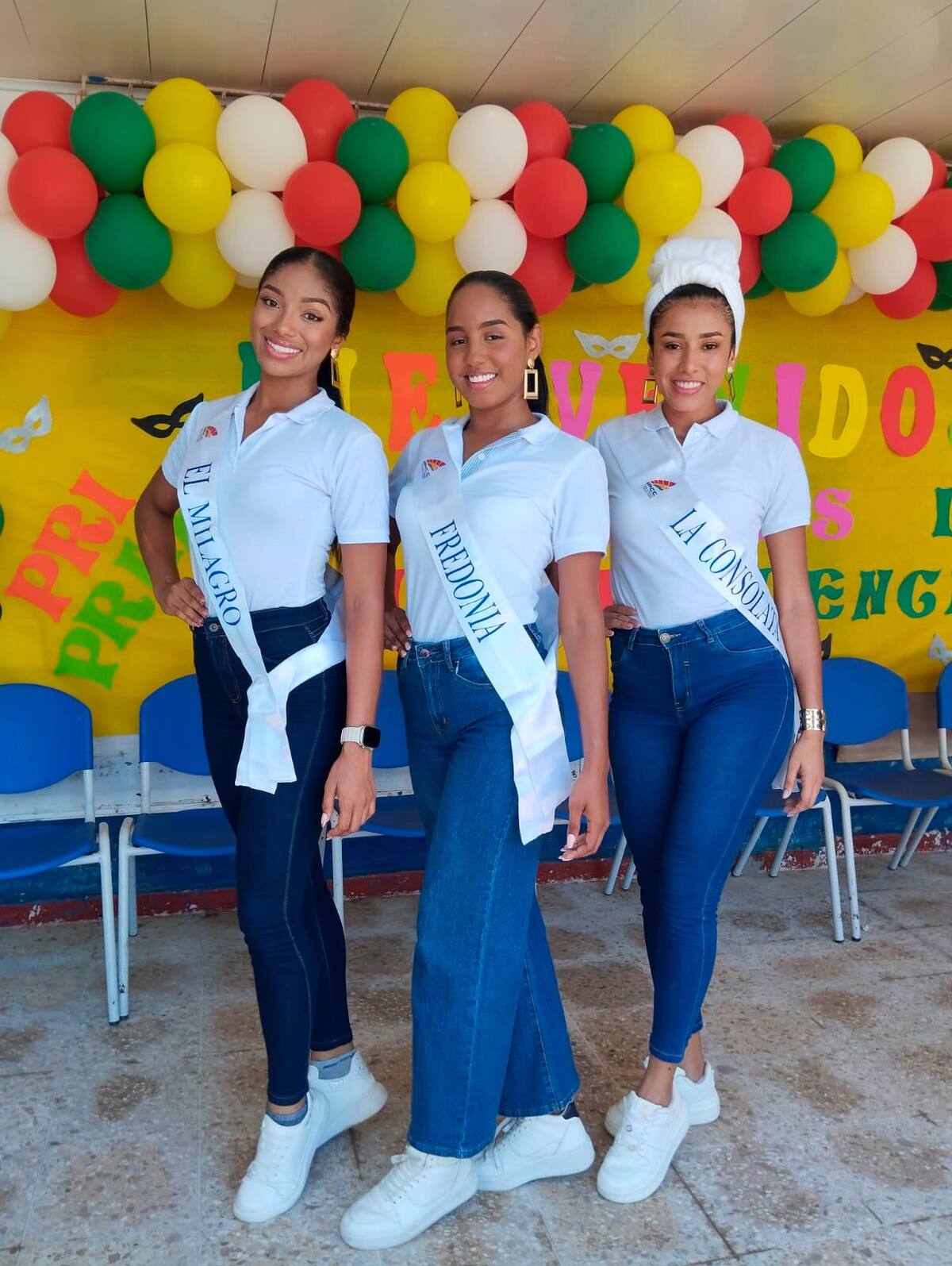 Las candidatas al Reinado de La Independencia de los barrios El Milagro, Fredonia y La Consolata.