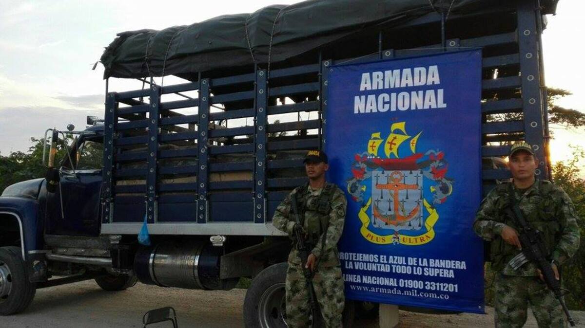 El camión fue detenido en un puesto de control de las autoridades. CORTESÍA