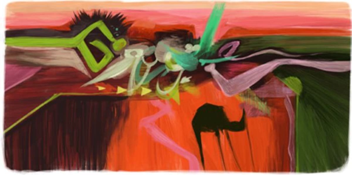 Google rindió homenaje a Obregón con una de sus obras. Una de las pinturas de Alejandro Obregón.