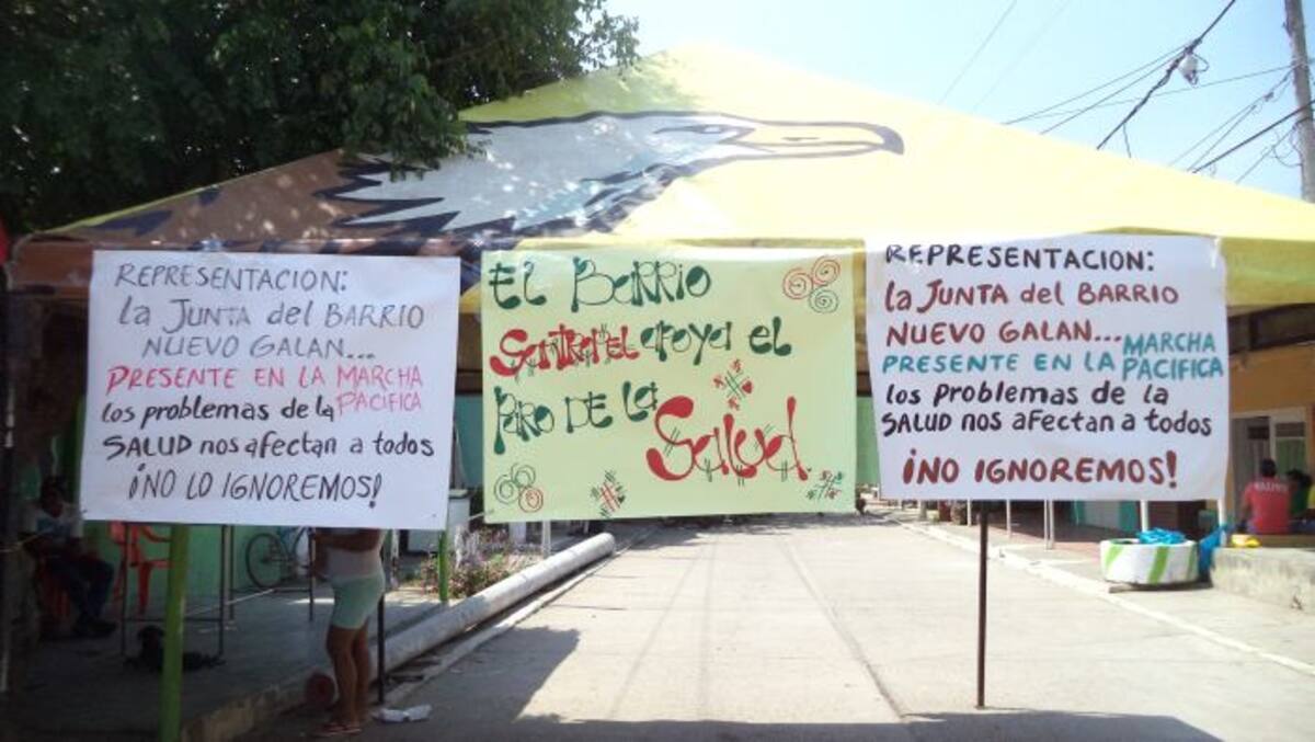 La comunidad de Cantagallo salió a protestar a las calles porque la salud está sumida en una profunda crisis. Exigen la presencia de los entes de control del orden nacional, del Gobernador de Bolívar y la Secretaria de Salud departamental. Cortesía