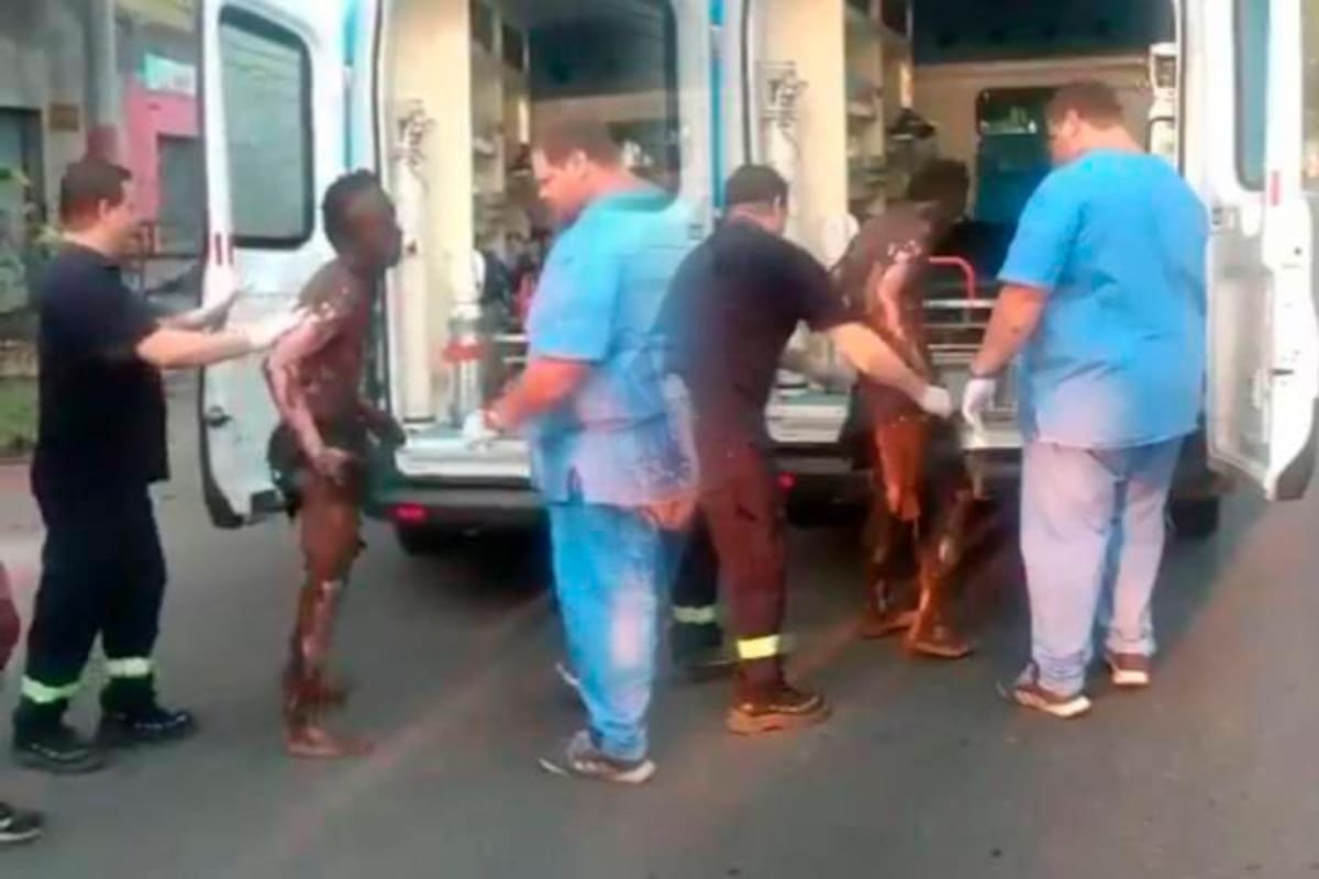 Video: joven intentaba robar cables de alta tensión y terminó quemado