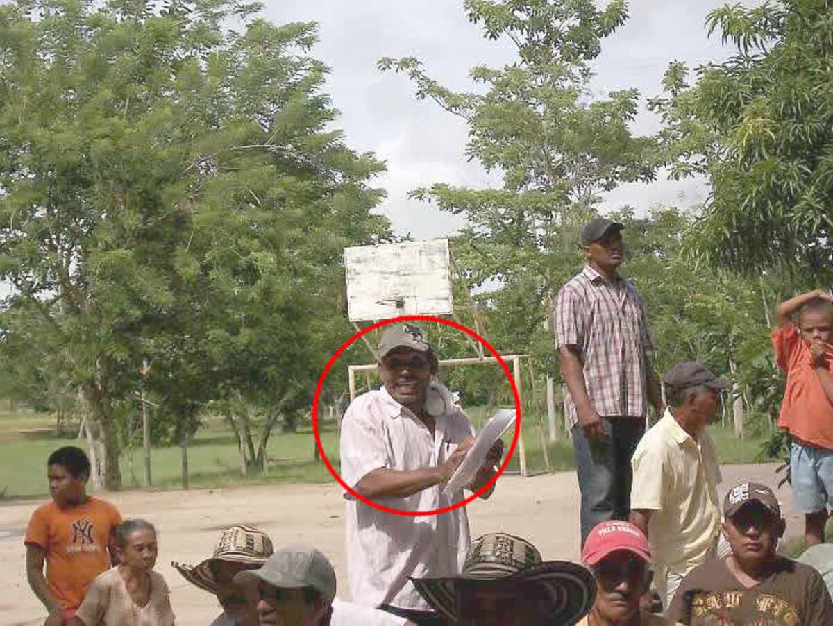Joaquín Polo Molina, (en el círculo) presidente de JAC, asesinado en La Manta.