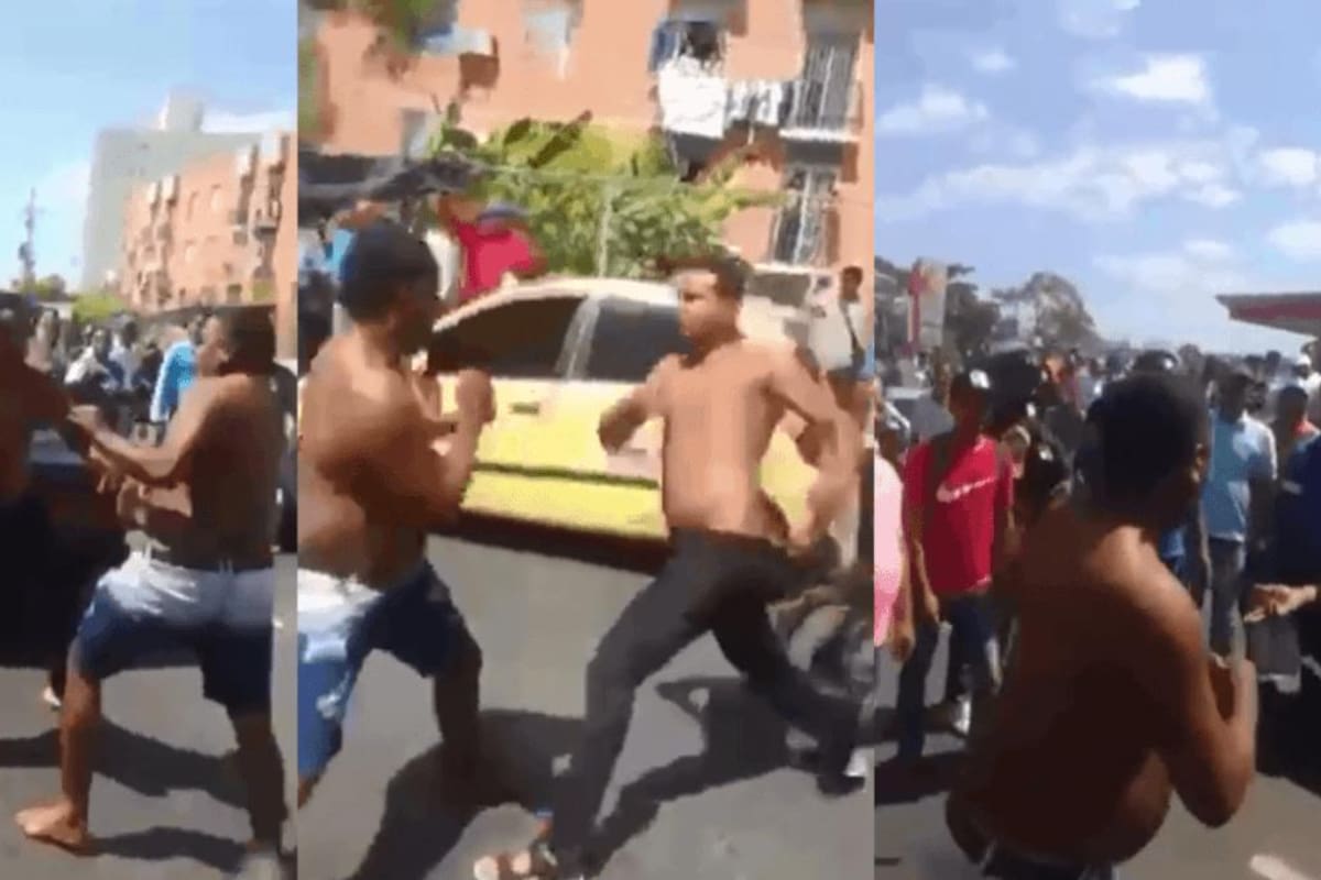 Video: Hombres se van a los golpes en plena vía La Cordialidad