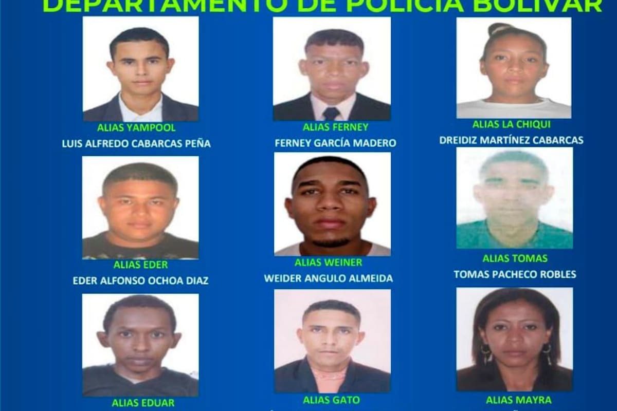Denuncie: estos son los más buscados por la Policía en Bolívar: hay 2 mujeres