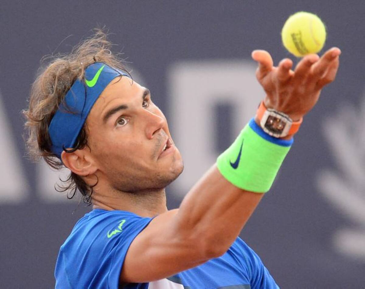 Rafael Nadal durante el ATP 500 de Hamburgo. AFP DANIEL BOCKWOLDT
