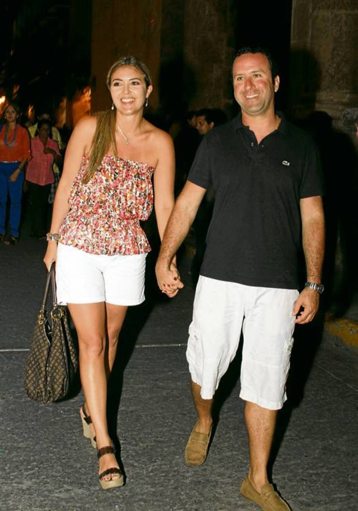 Viviana Montenegro y el periodista Felipe Arias.