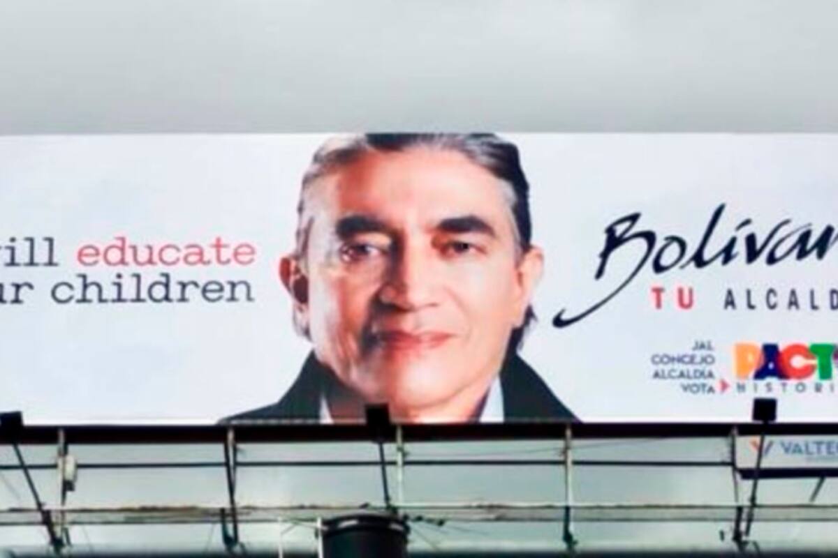 Una valla de Gustavo Bolívar genera polémica en Bogotá, ¿por qué?