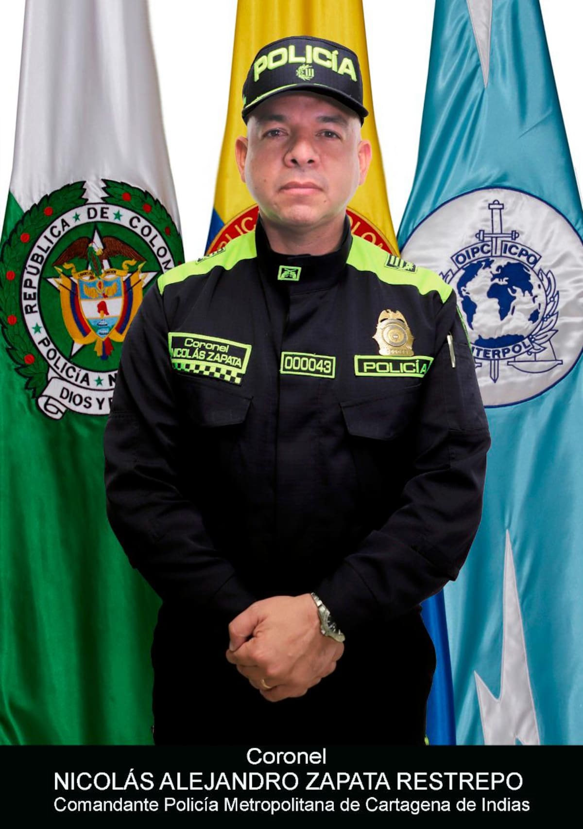 Coronel Nicolás Zapata Restrepo, comandante de la Policía Metropolitana de Cartagena.