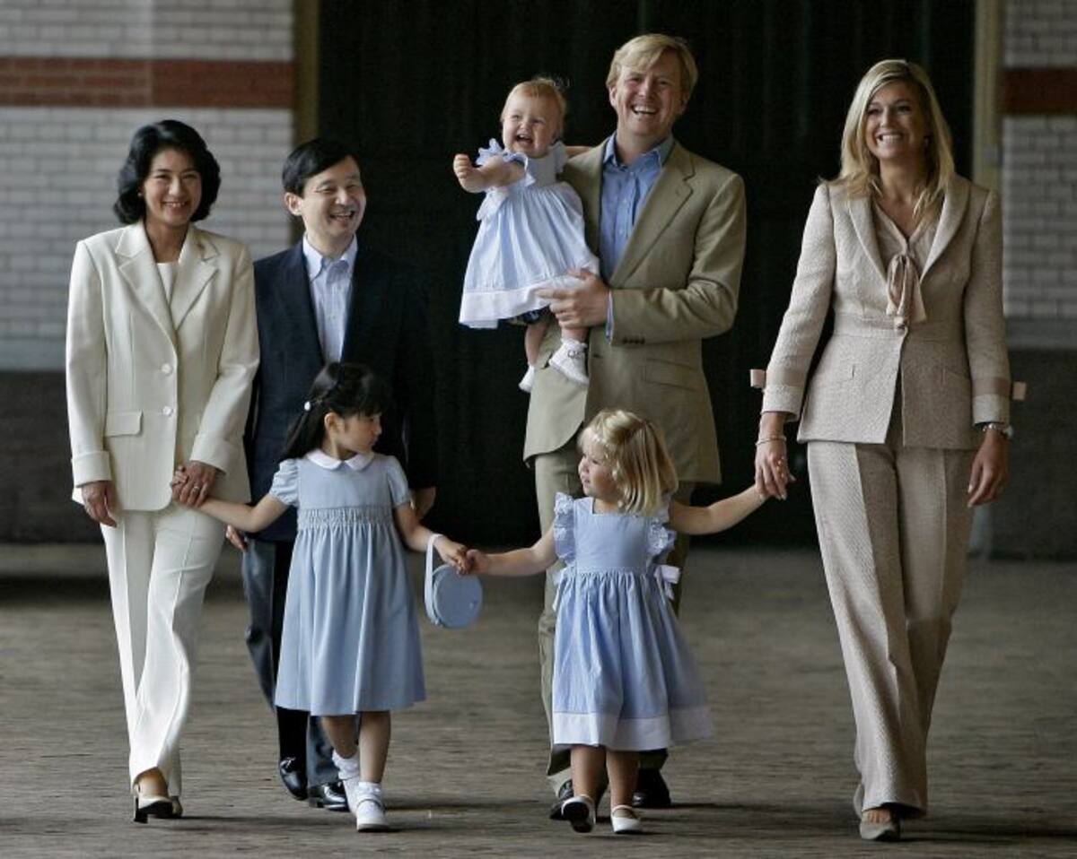 Máxima y Guillermo Alejandro, durante el recibimiento de los príncipes de Japón. AFP