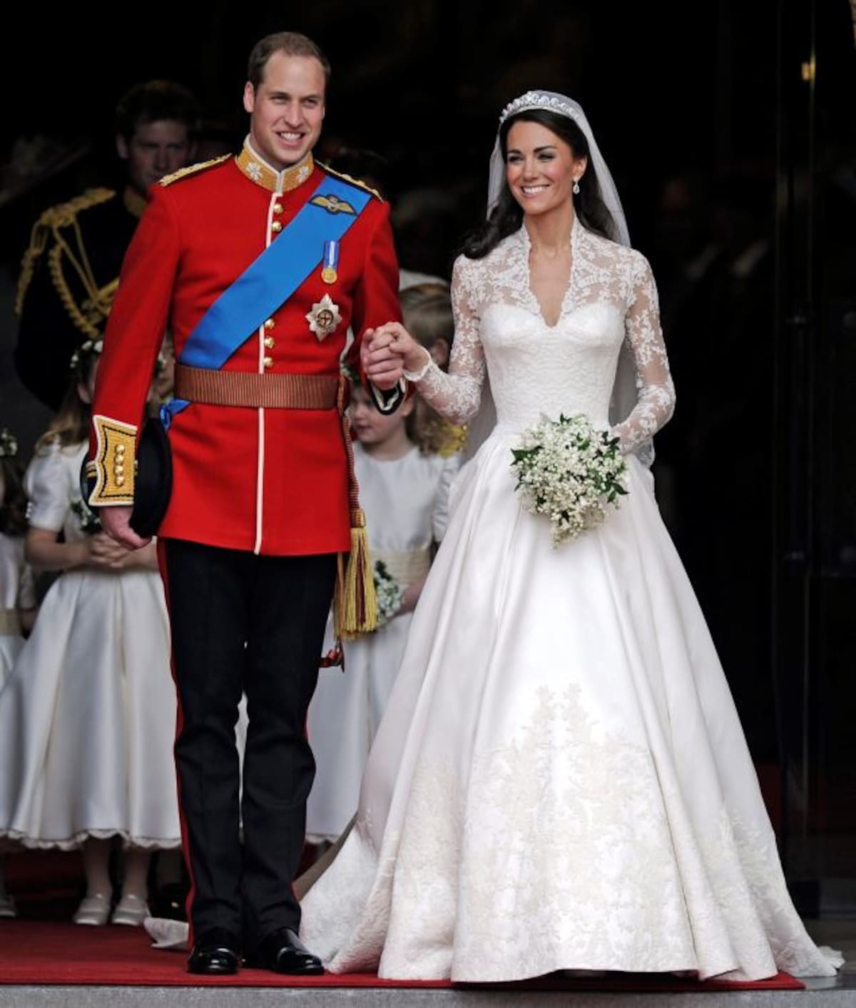 Los príncipes el día de su boda.