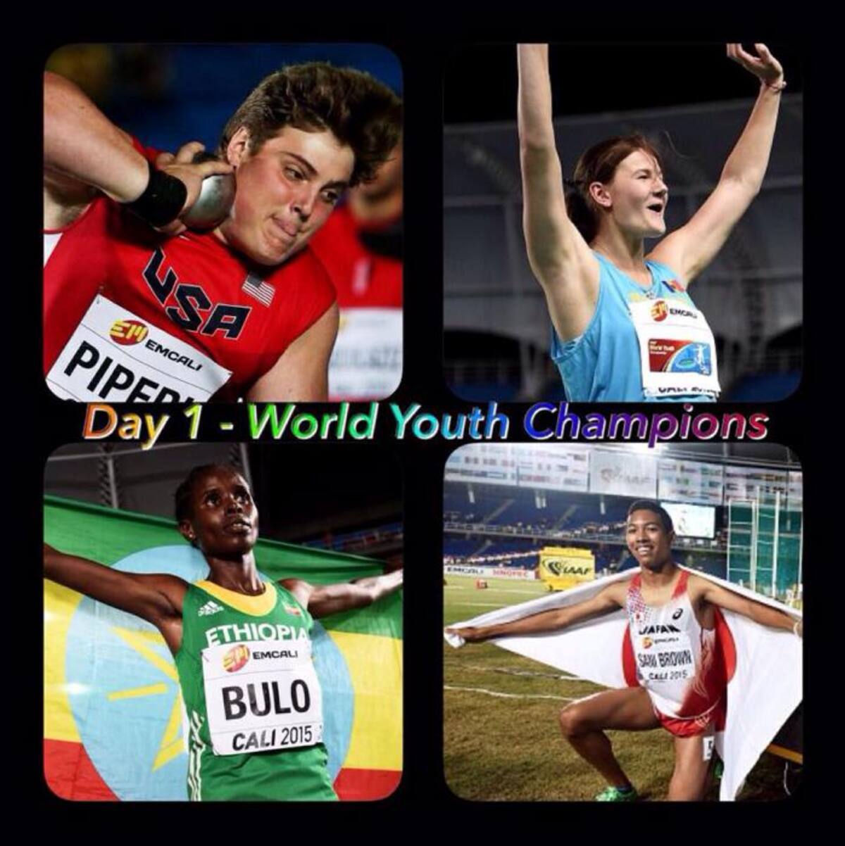 Primeros ganadores en el Mundial de atletismo de menores.