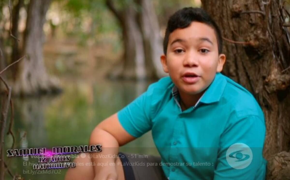 Samuel Morales, hijo del cantante vallenato Kaleth Morales. Twitter La Voz Kids Colombia
