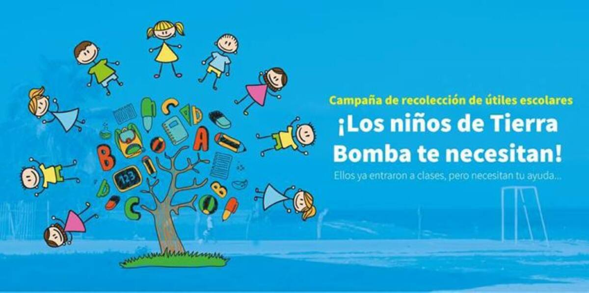 Con la campaña de recolección de útiles escolares, CaribeMesh espera beneficiar a más de 300 niños de toda la comunidad de Tierra Bomba. Archivo - www.facebook.com/CaribeMesh