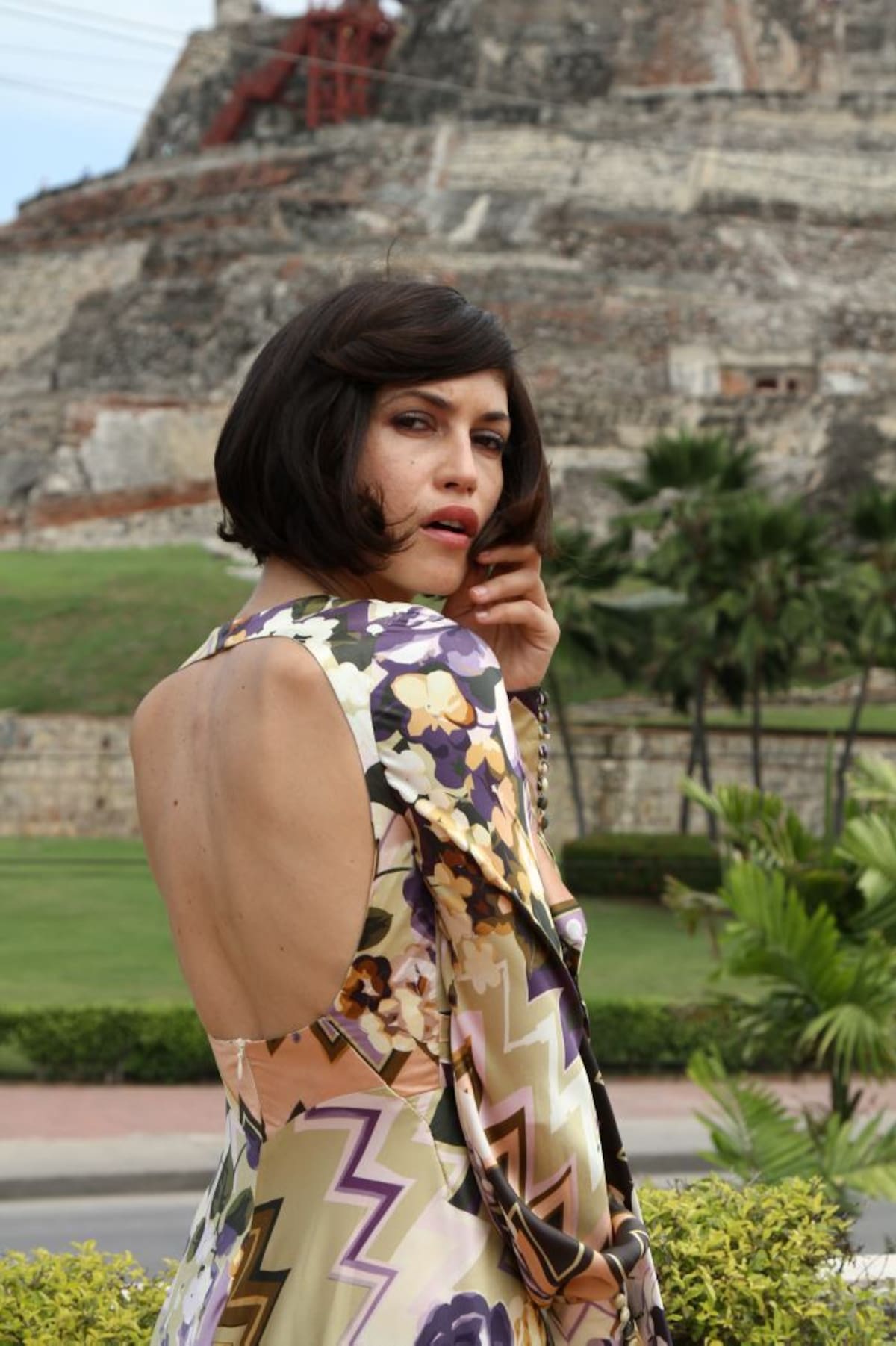 Nerea Barros frente al Castillo de San Felipe en Cartagena de Indias. Maruja Parra-El Universal