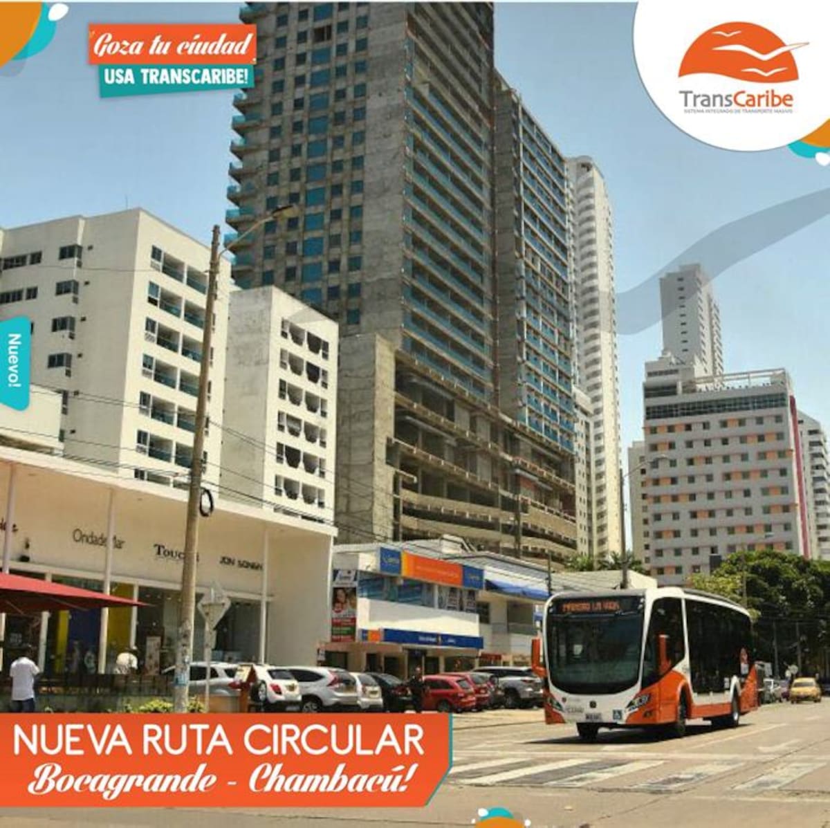 Transcaribe anuncia para este sábado el lanzamiento de una ruta circular que mejorará la movilidad en la zona turística los fines de semana. Transcaribe.