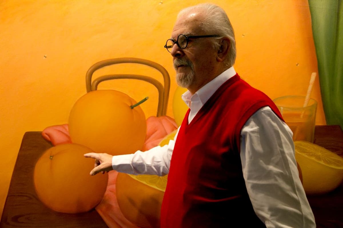 Fernando Botero en su apartamento Nueva York.