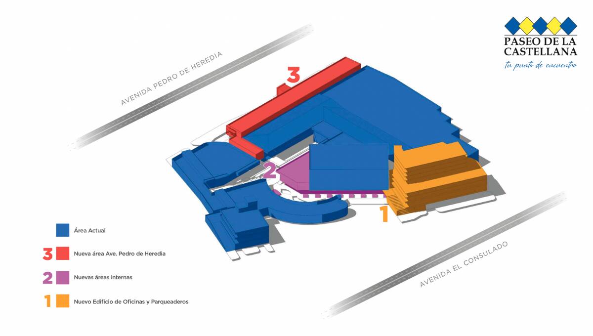Distinga las nuevas áreas que se desarrollarán en Paseo de La Castellana. // Cortesía
