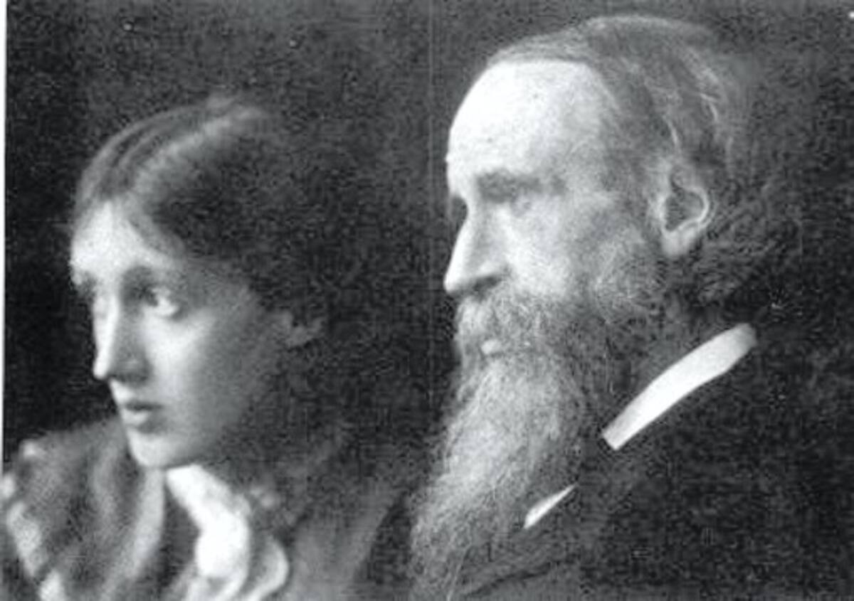 Virginia Woolf junto a au padre.