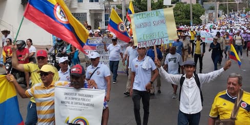 Cartagena marchó por el Día del Trabajo y la Reforma Laboral