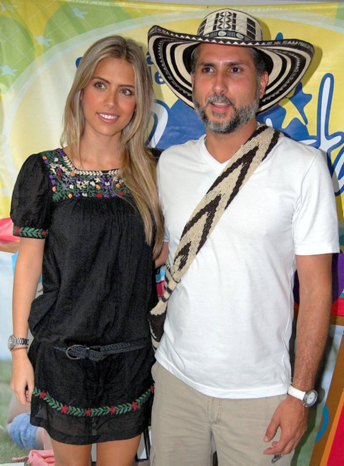 La modelo Ana Sofía Henao y el actor Marlon Moreno durante la celebración de los 20 años del Palacio de la Pantaleta.