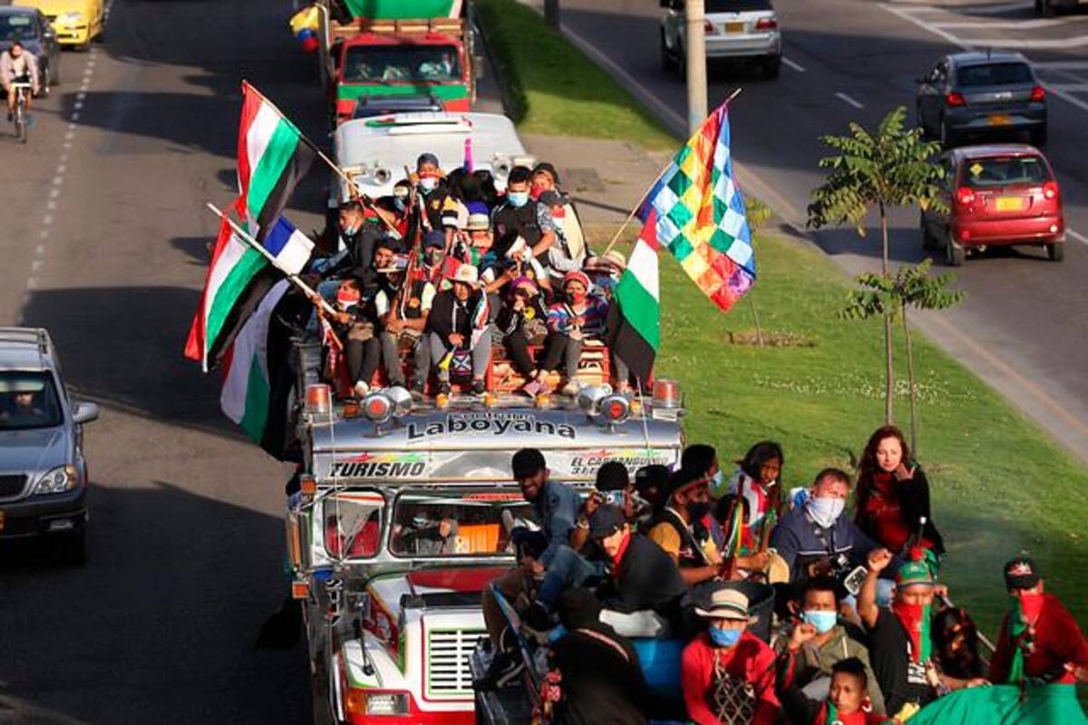 La Minga marcha hacia la Plaza de Bolívar