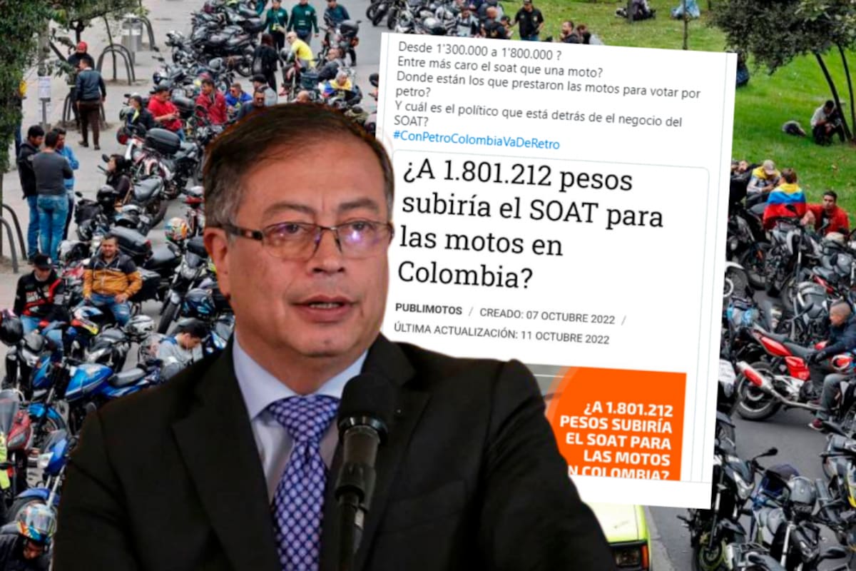 ¿SOAT de moto a $1’300.000? Petro responde a motociclistas en protesta