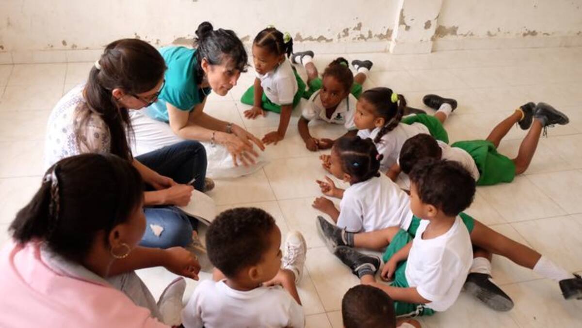 Con la comunidad de Pasacaballos se realizaron ejercicios con el fin de conocer cómo se soñaban los niños y niñas este Centro de Excelencia. Cortesía