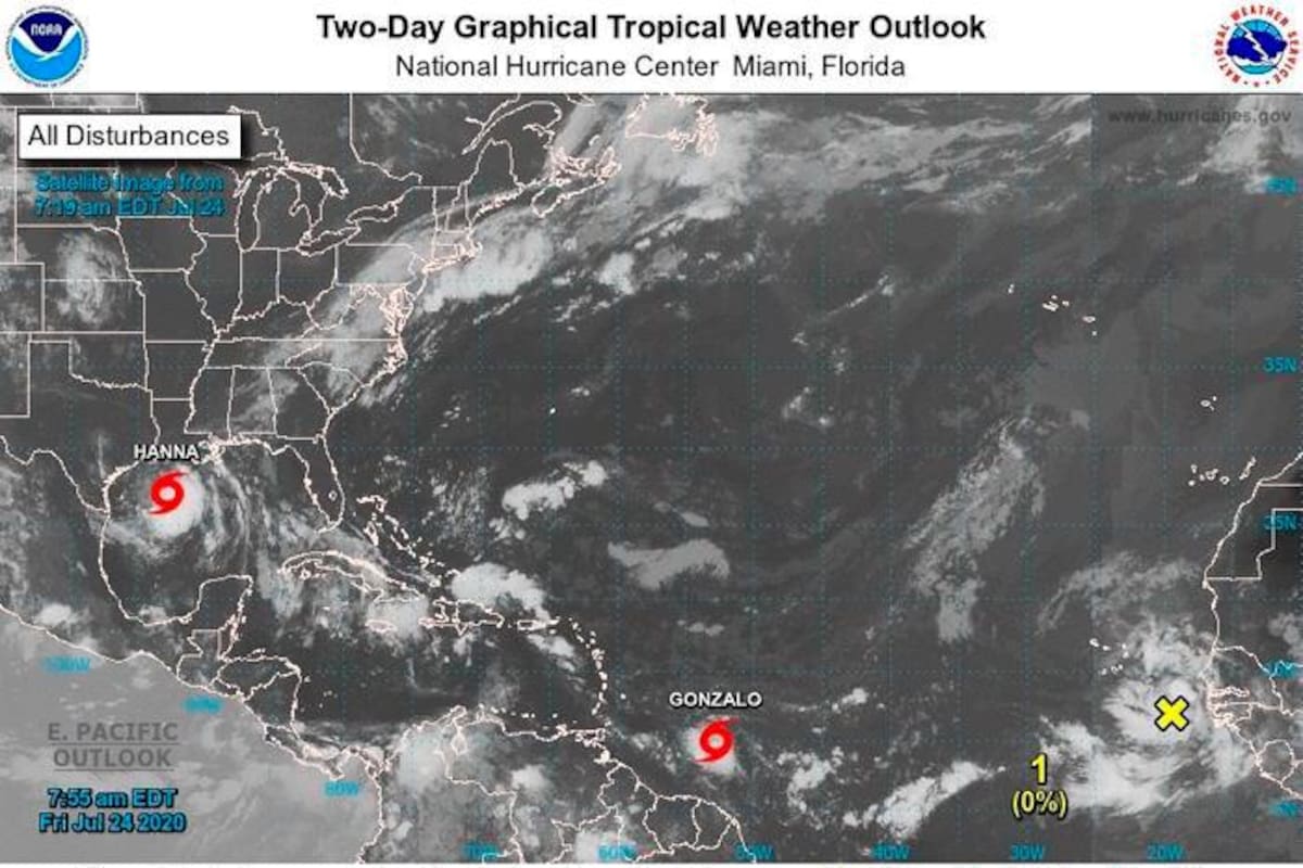 Hanna avanza como huracán a Texas y tormenta Gonzalo está rumbo a Trinidad