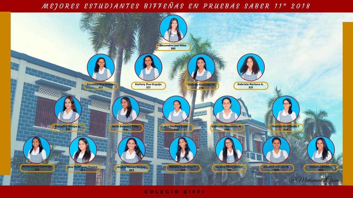 Cuadro de honor promoción 2018 / Mejores pruebas ICFES.