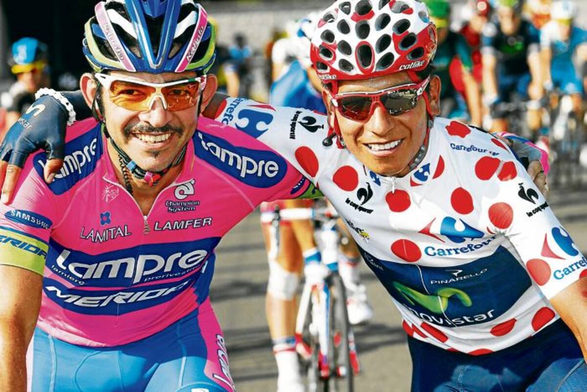 La cuota colombiana en el Tour de Francia 2013 José Serpa, quien terminó de 21 en la general y Nairo Quintana, subcampeón. AFP
