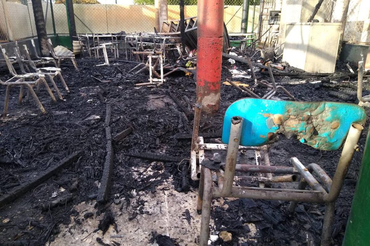 Se registró incendio en un colegio del barrio Santa María de Sincelejo