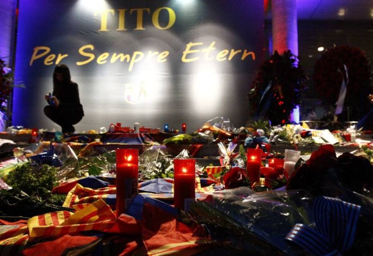Homenajes a Tito Vilanova. AFP QUIQUE GARCIA