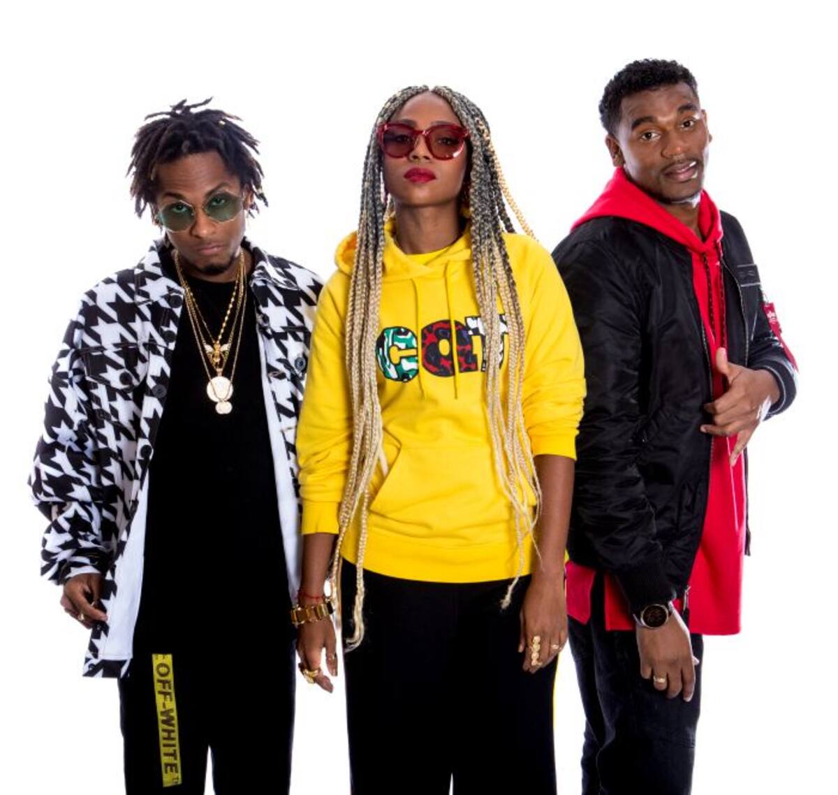 Miguel Andrés Martínez Perea, más conocido como ‘Slow Mike’; Gloria Emilse Martínez Perea, más conocida como ‘Goyo’, y Carlos Yahanny Valencia Ortiz o ‘Tostao’. Foto: Cortesía.