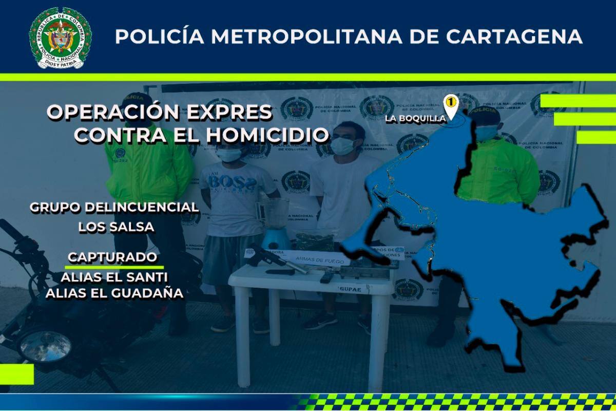 Los operativos contra el homicidio se realizaron en el barrio Ceballos y el corregimiento de La Boquilla.