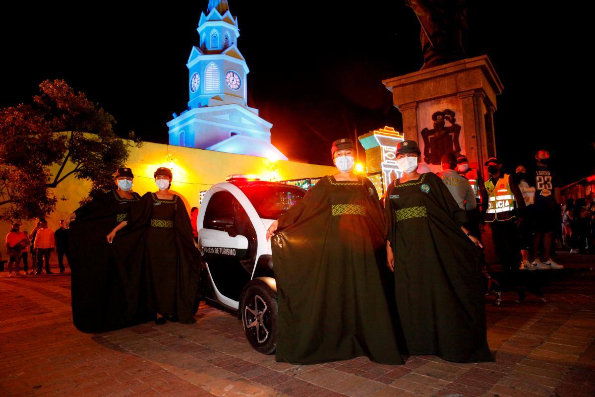 Operativos de la Policía en el Centro Histórico de Cartagena.