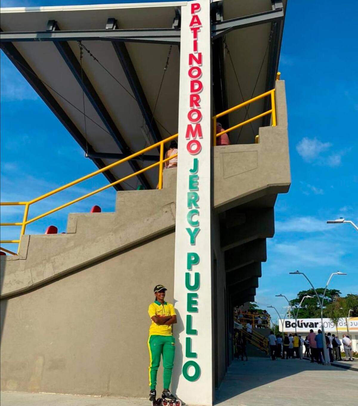 Jercy Puello está feliz con la pista de patinaje que lleva su nombre,