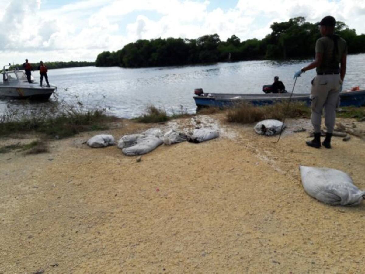 Según la entidad ambiental, algunos sacos se fueron a lo profundo de la bahía. foto cortesia