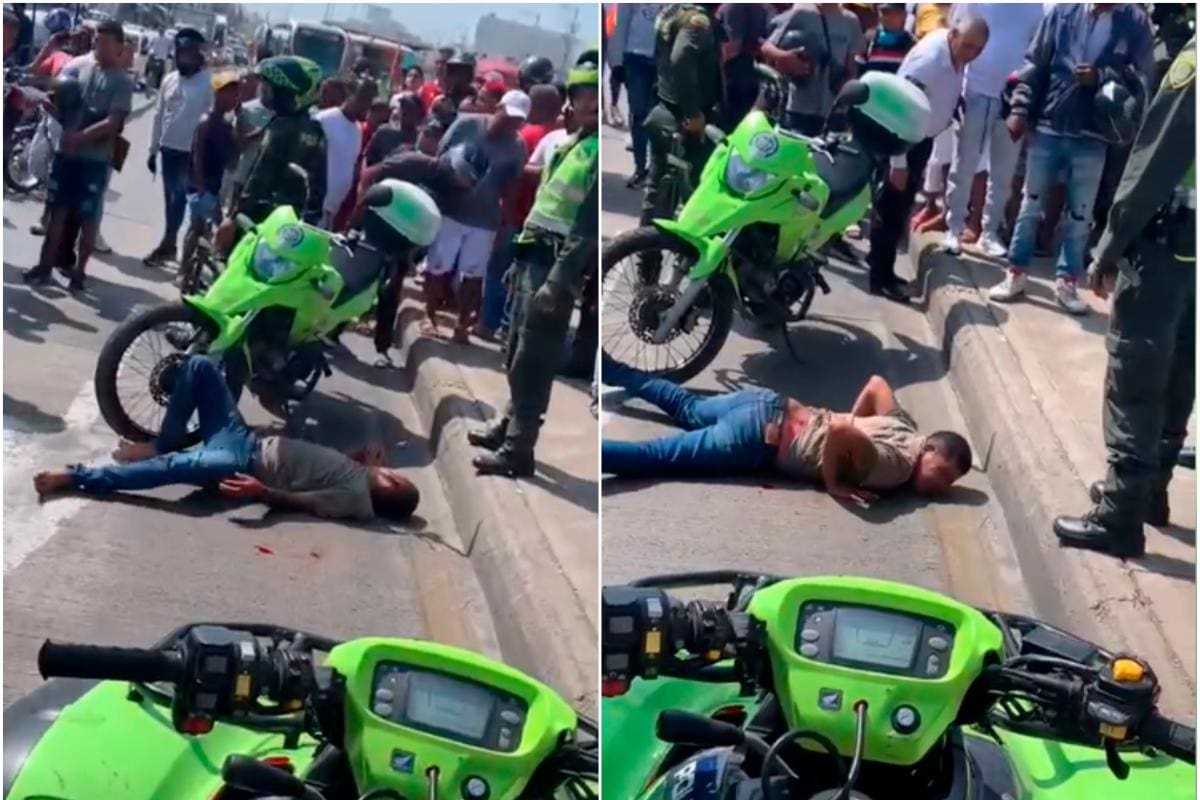 Video: a presunto atracador lo baleó una mujer en el Mercado de Bazurto