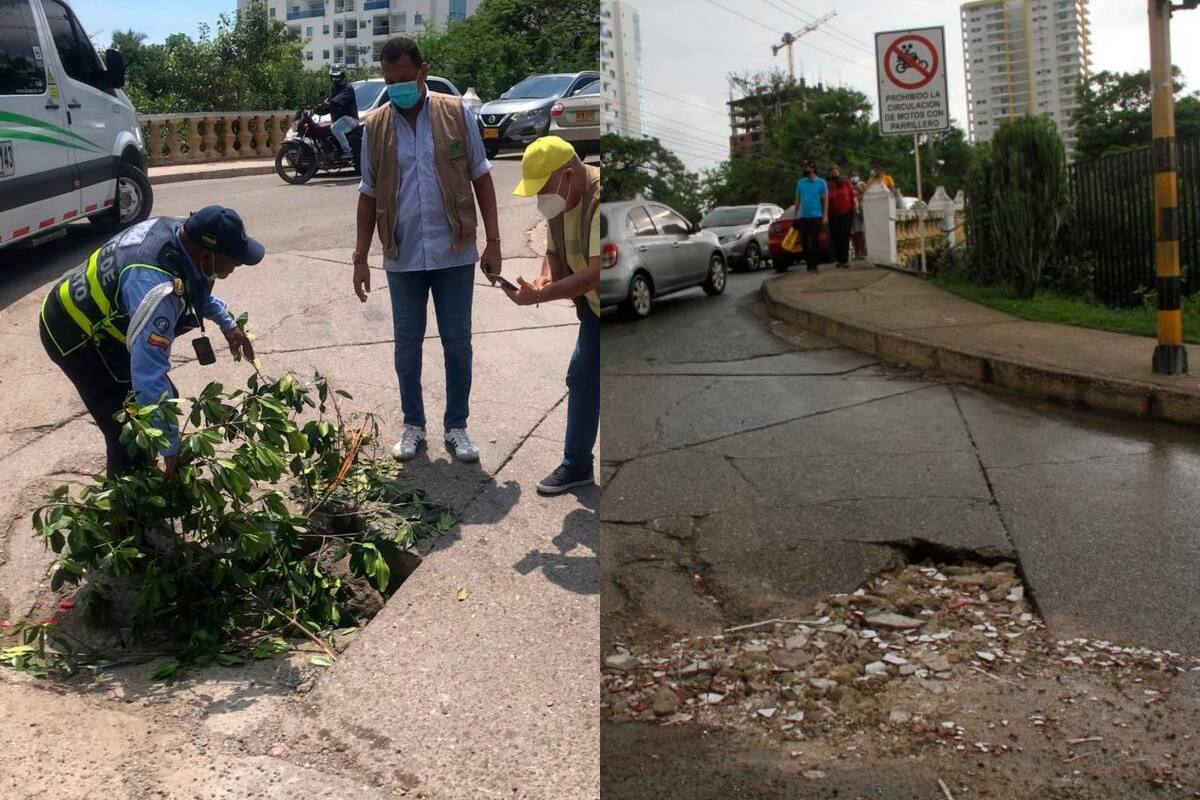 Hueco en la avenida del Lago, ¿alerta para el puente Jiménez?
