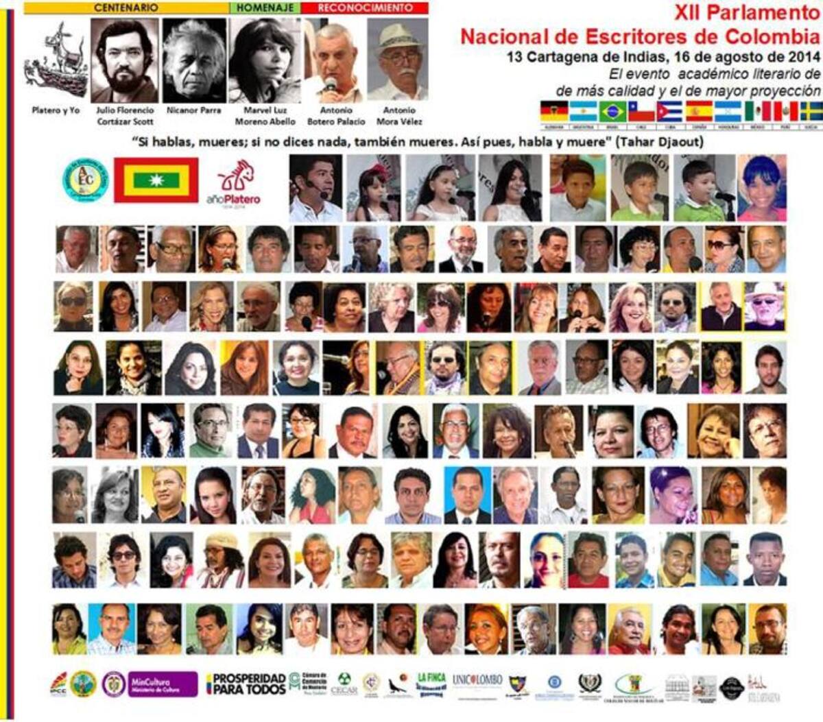 Afiche del Parlamento de Escritores de Colombia 2014 que empieza este miércoles en Cartagena. Cortesía