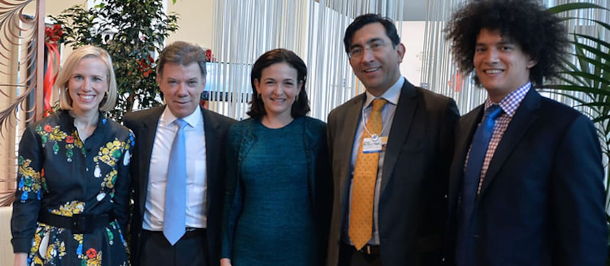 El presidente Santos durante su participación en el Foro Económico en Davos. Suiza. COLPRENSA