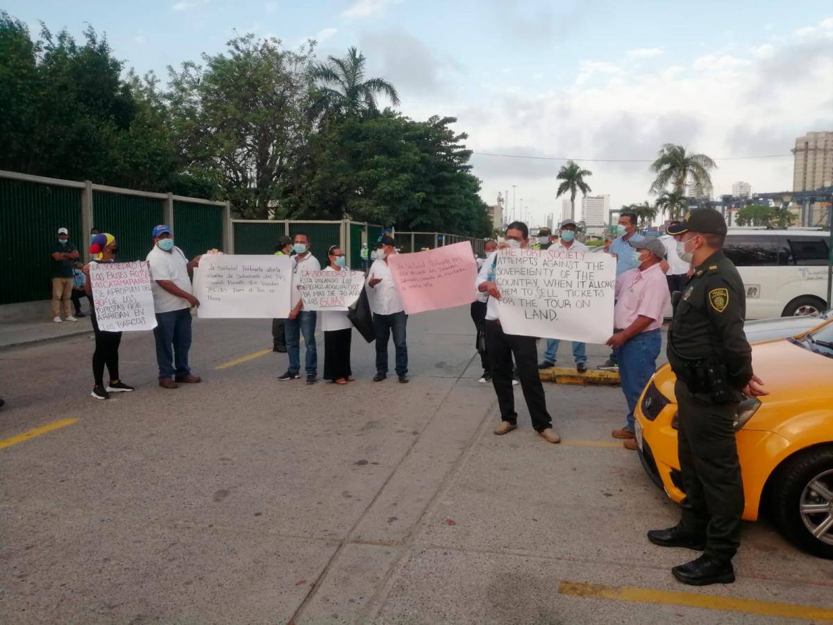 Protesta de guías de turismo.