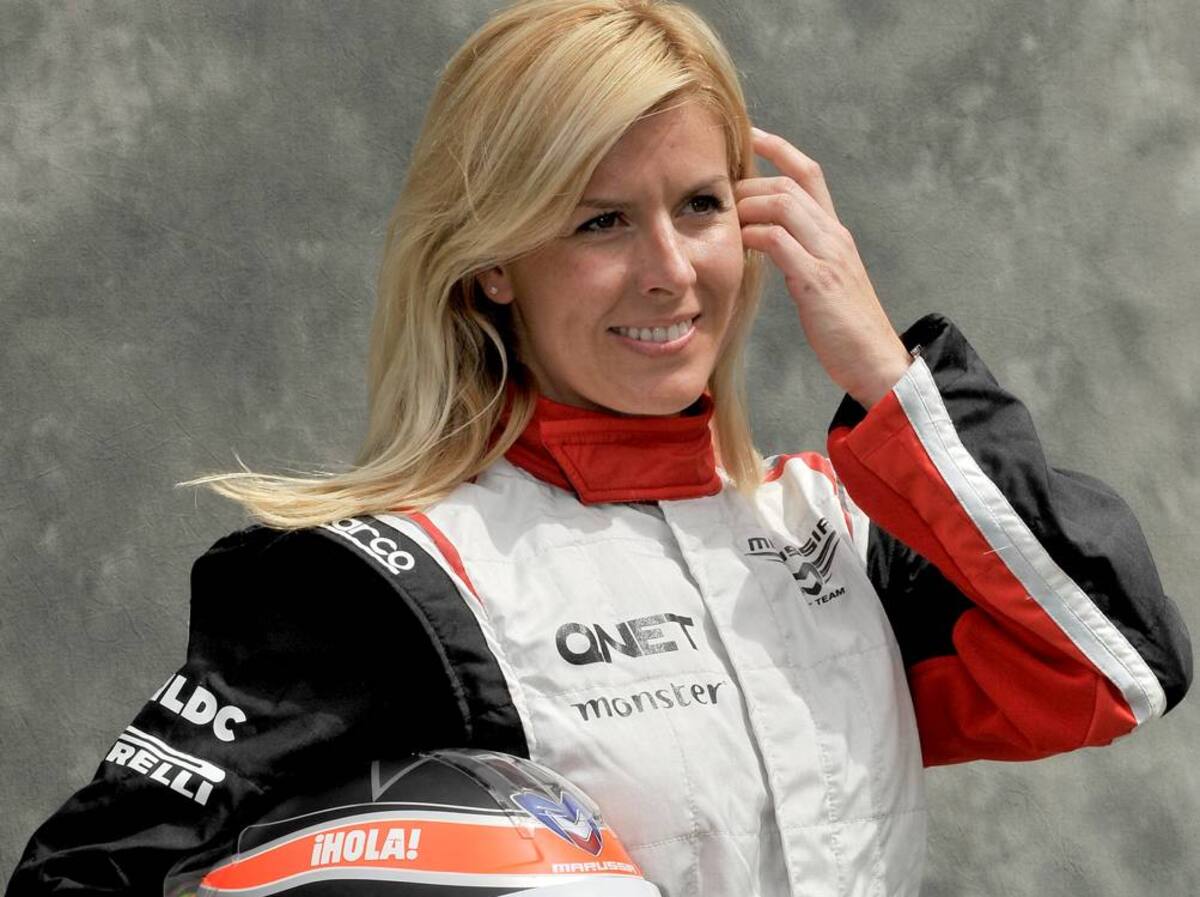 María de Villota, piloto del equipo Marussia de Fórmula Uno. AFP PAUL CROCK