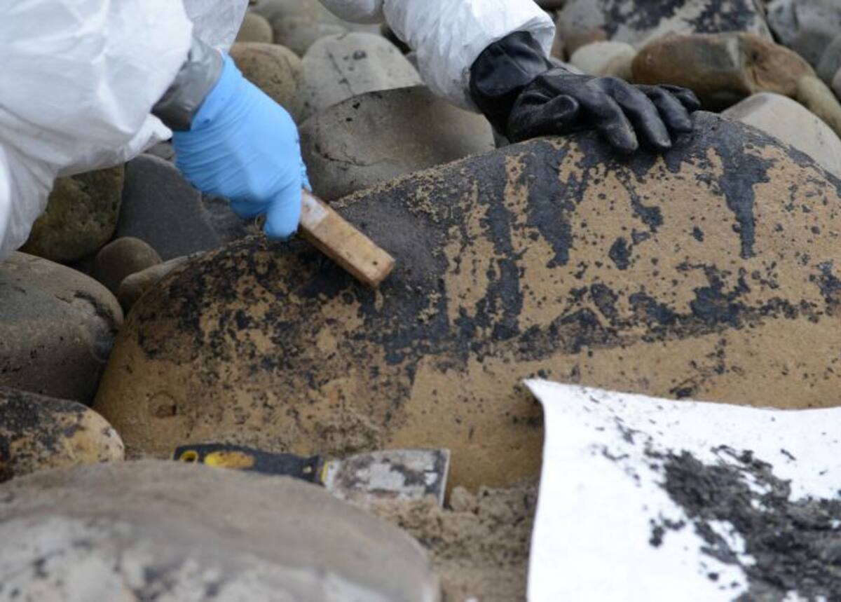 Cerca de 155 kilómetros de línea costera de California fueron afectados por el dessarem. AFP PO3 JONATHAN KLINGENBERG